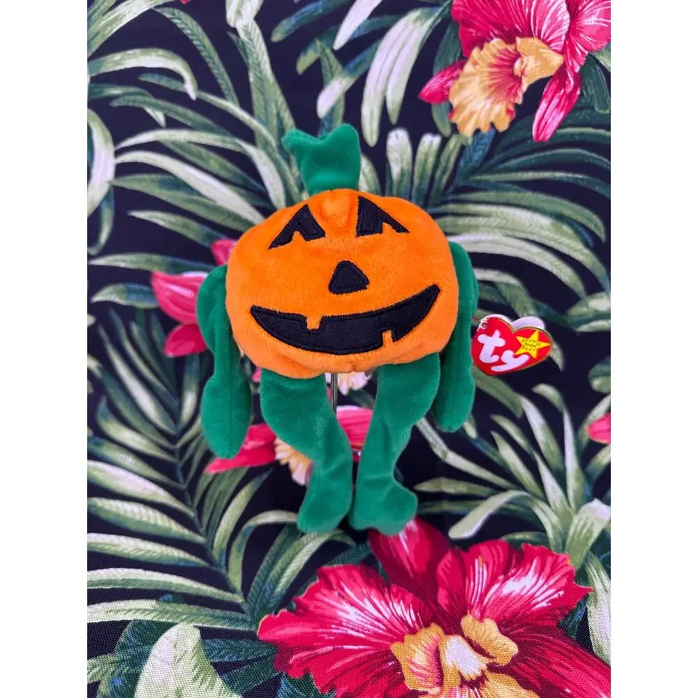 Vintage 1998 Ty Beanie Baby Pumpkin Halloween  Retired
